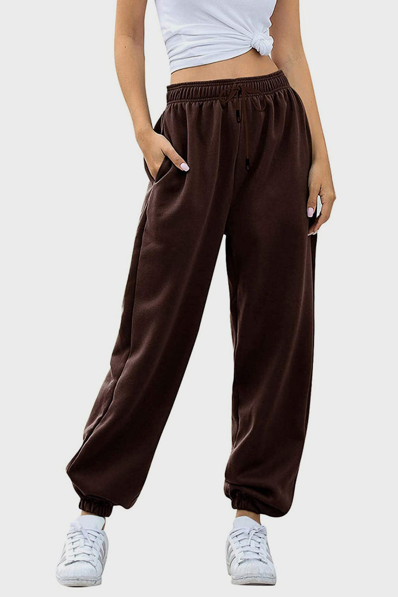 Lauren Elastic Waist Joggers with Pockets