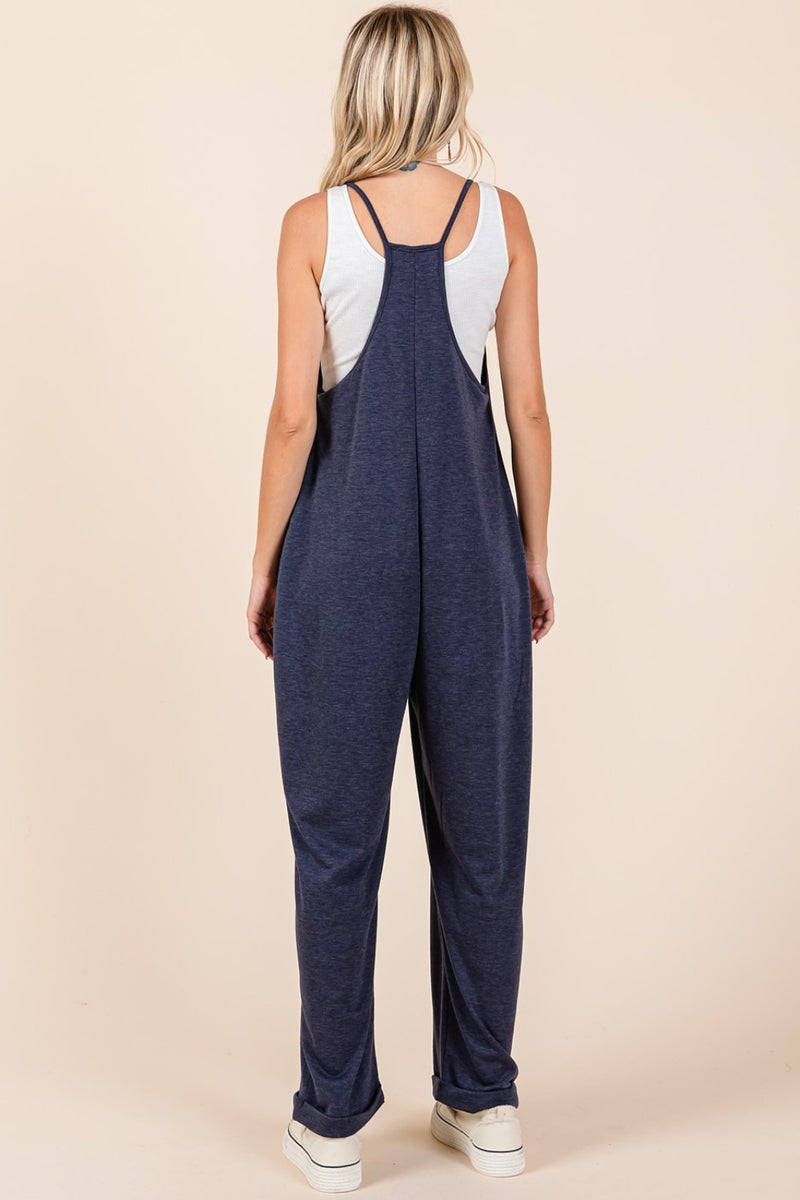 Kori Patch Pocket Wide Leg Sleeveless Jumpsuit