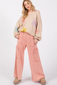 Brynn Knit Terry Mineral Wash Wide Leg Pants