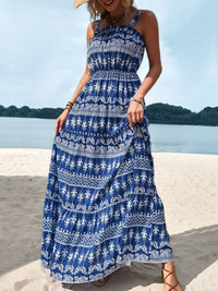 Selah Perfee Printed Square Neck Sleeveless Maxi Dress