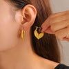 Azariah Titanium Steel Leaf Shape Earrings