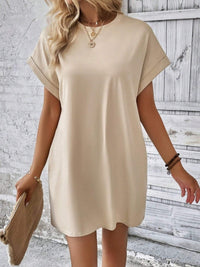 Evelynn Pocketed Round Neck Short Sleeve Dress