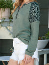 Chanel Leopard Notched Raglan Sleeve Knit Top