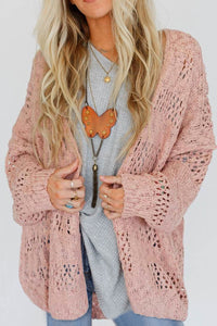 Maeve Openwork Open Front Long Sleeve Cardigan