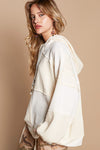 Natalia Exposed Seam Hooded Knit Top