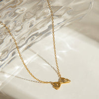 Della 18K Gold-Plated Stainless Steel Bow Necklace