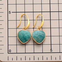 Fernanda Natural Stone Heart Drop Earrings