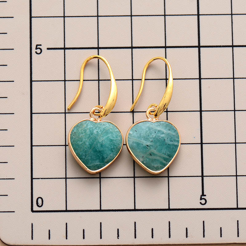 Fernanda Natural Stone Heart Drop Earrings