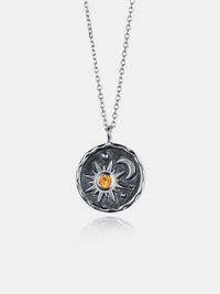 Sariah Alloy Inlaid Zircon Sun & Moon Necklace