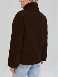 Alexandra Turtleneck Zip Up Long Sleeve Plush Jacket