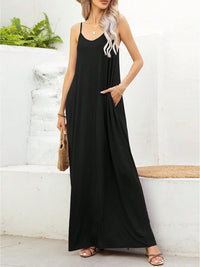 Veronica V-Neck Maxi Cami Dress with Pockets