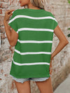 Khalani Striped Round Neck Short Sleeve Knit Top