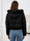 Kiana Pocketed Long Sleeve Cropped Hooded Winter Jacket