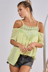 Camila Front Crochet Lace Adjustable Strap Top