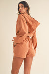 Cassidy Snap Down Long Sleeve Hooded Romper