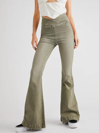 Mary Asymmetric Waist Flare Jeans