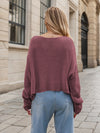 Andi Round Neck Dropped Shoulder Long Sleeve Sweater