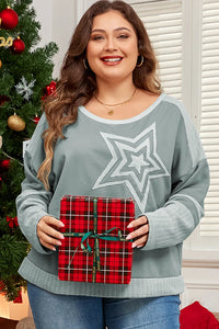 Dorothy Plus Size Star Round Neck Long Sleeve Top