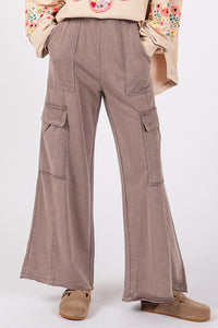 Gwendolyn Knit Terry Mineral Wash Wide Leg Pants