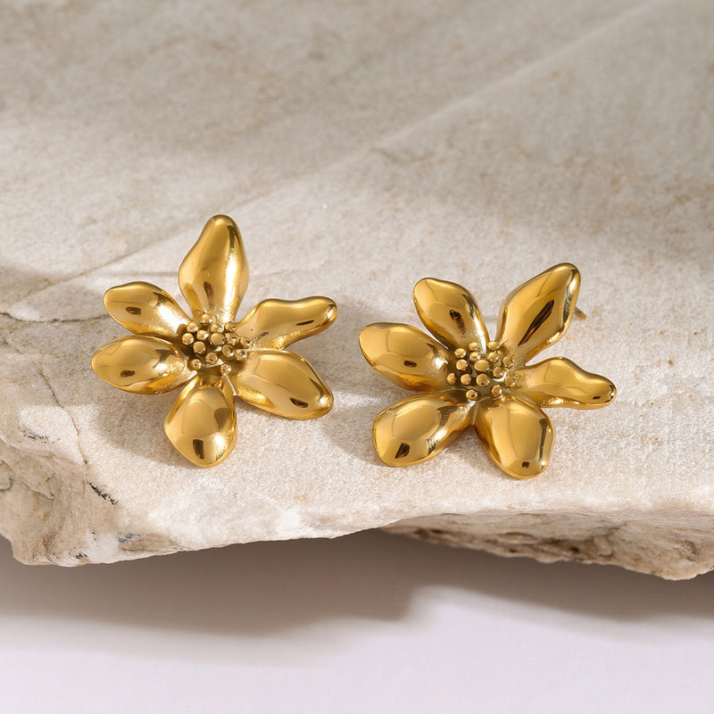 Dulce Stainless Steel Flower Earrings