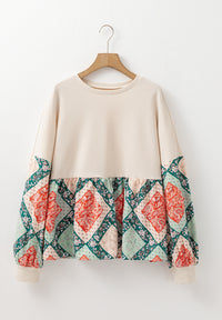 Cecilia Printed Round Neck Long Sleeve Blouse