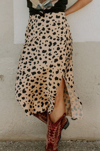 Rosemary Slit Printed Midi Skirt