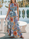 Anna Printed Halter Neck Maxi Dress