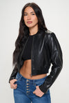 Paige Zip Up Cropped Bomber Jacket