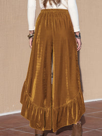 Paola Slit Ruffled Wide Leg Pants