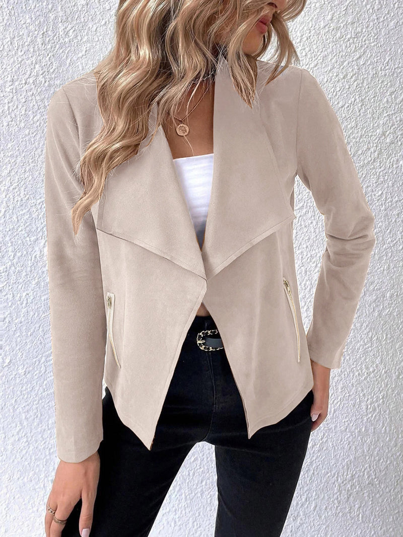 Royalty Collared Neck Long Sleeve Jacket