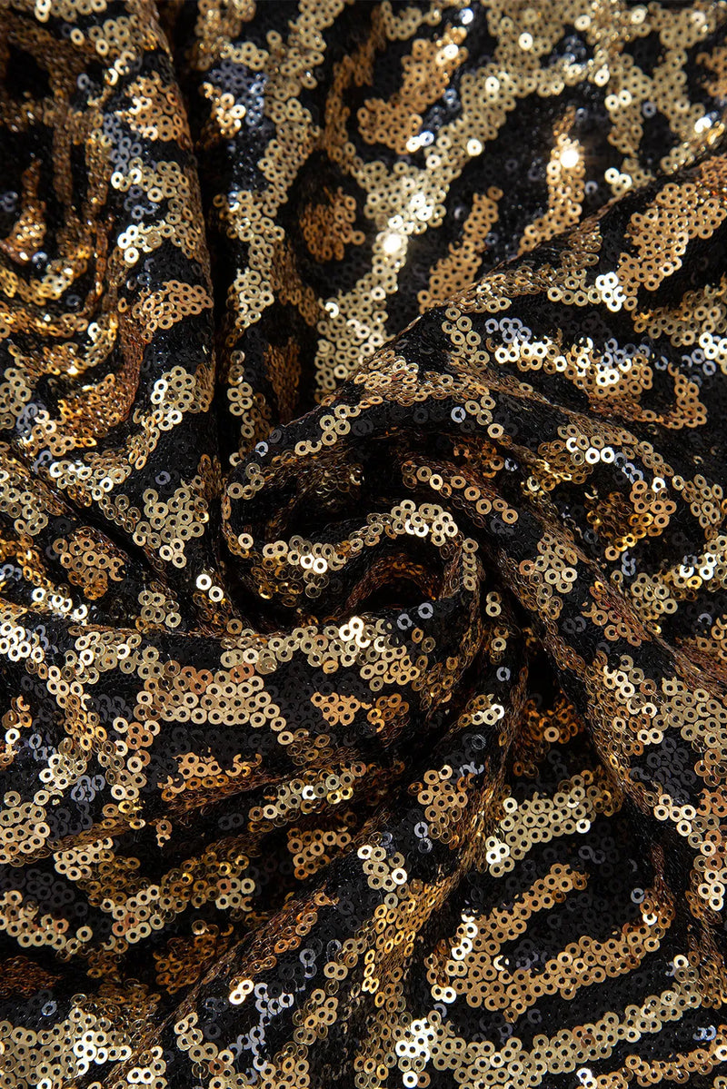 Rosa Sequin Leopard Mini Skirt