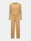 Angelika Waffle-Knit Round Neck Top and Pants Set