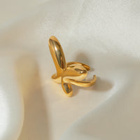 Reyna 18K Gold-Plated Stainless Steel Butterfly Ring