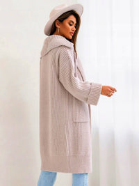 Arya Pocketed Collared Neck Dropped Shoulder Cardigan