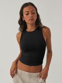 Casey Round Neck Cropped Tank