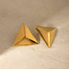 Samira Stainless Steel 3D Triangle Earrings