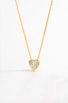 Aleah 925 Sterling Silver Inlaid Zircon Heart Pendant Necklace