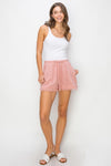 Novah Drawstring Frayed Shorts