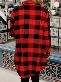 Waverly Plaid Collared Neck Snap Down Long Sleeve Jacket