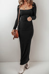 Kensley Square Neck Long Sleeve Maxi Dress