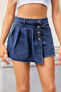 Xiomara Raw Hem Denim Skirt