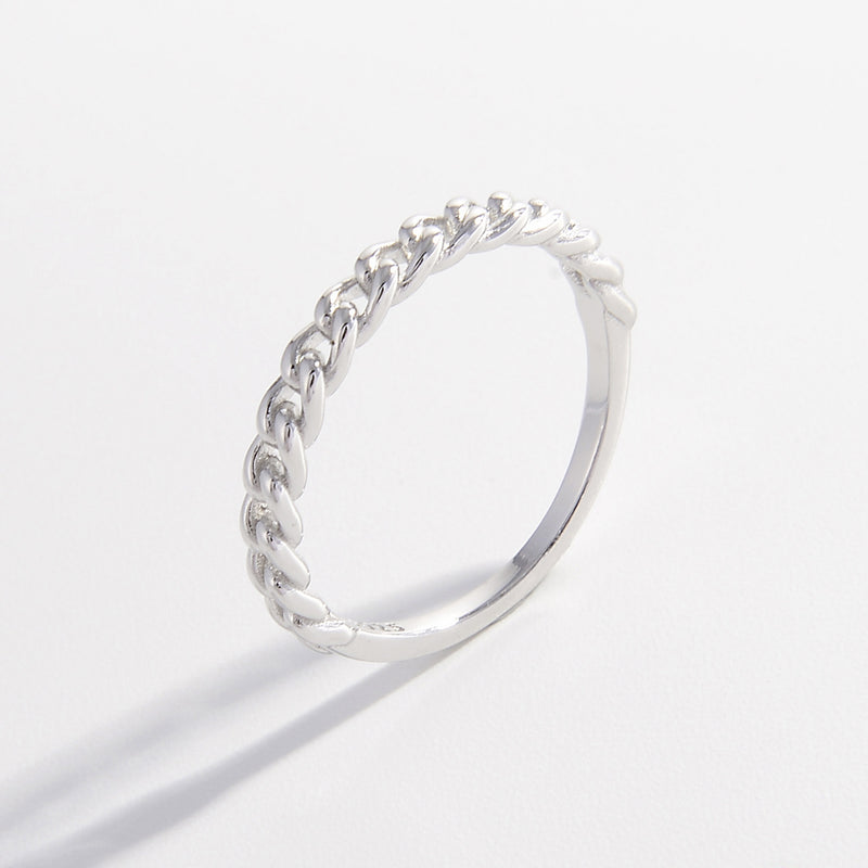 Nellie 925 Sterling Silver Curb Chain Ring