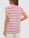 Melissa Striped Round Neck Cap Sleeve T-Shirt