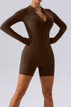 Ada Half Zip Long Sleeve Active Romper