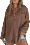 Nalani Half Button Long Sleeve Sweatshirt