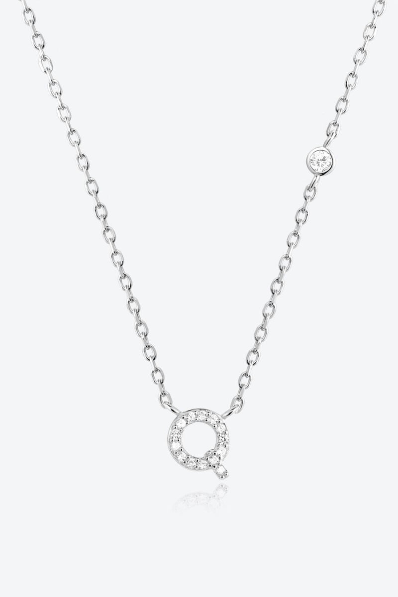 Angelina Q To U Zircon 925 Sterling Silver Necklace