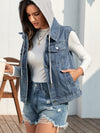 Tessa Pocketed Button Up Hooded Denim Jacket