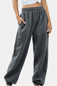 Lauren Elastic Waist Joggers with Pockets