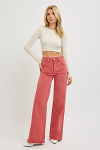 Iliana High Rise Tummy Control Wide Leg Jeans