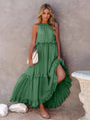 Zahra Ruffled Sleeveless Tiered Maxi Dress with Pockets